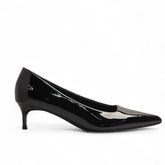 Europeon Union Women Black Vernis Leather Heels #3205